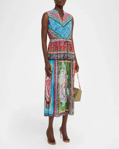 Elie Tahari The Adira Sleeveless Floral-Print Midi Dress | Thumbnail 4 Elie Tahari The Adira Sleeveless Floral-Print Midi Dress | Thumbnail 4