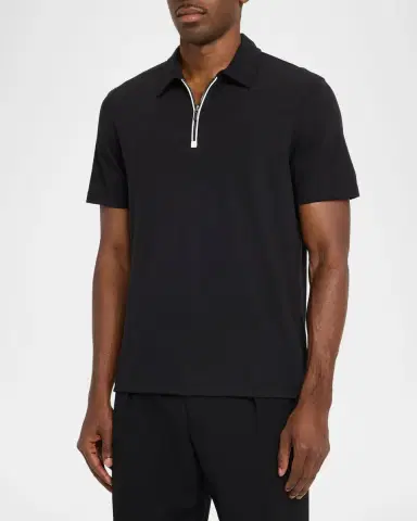 Bugatchi Men's Quarter-Zip Melange Performance Knit Polo Shirt | Thumbnail 4 Bugatchi Men's Quarter-Zip Melange Performance Knit Polo Shirt | Thumbnail 4