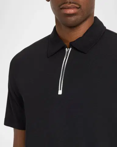 Bugatchi Men's Quarter-Zip Melange Performance Knit Polo Shirt | Thumbnail 5 Bugatchi Men's Quarter-Zip Melange Performance Knit Polo Shirt | Thumbnail 5