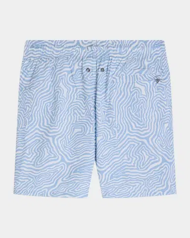 Bugatchi Men's Cruz Mid-Length Wave-Print Swim Trunks | Thumbnail 3 Bugatchi Men's Cruz Mid-Length Wave-Print Swim Trunks | Thumbnail 3