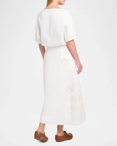 TWP The A-Line Embroidered Linen Skirt | Thumbnail 2 TWP The A-Line Embroidered Linen Skirt | Thumbnail 2
