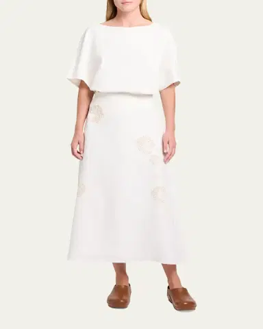 TWP The A-Line Embroidered Linen Skirt | Thumbnail 6 TWP The A-Line Embroidered Linen Skirt | Thumbnail 6