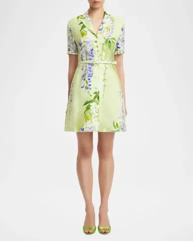 LEO LIN Brigitte Belted Floral-Print Mini Dress | Thumbnail 2 LEO LIN Brigitte Belted Floral-Print Mini Dress | Thumbnail 2