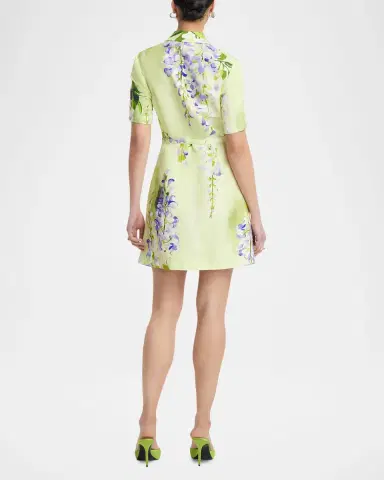 LEO LIN Brigitte Belted Floral-Print Mini Dress | Thumbnail 3 LEO LIN Brigitte Belted Floral-Print Mini Dress | Thumbnail 3