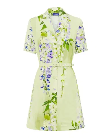 LEO LIN Brigitte Belted Floral-Print Mini Dress | Thumbnail 1 LEO LIN Brigitte Belted Floral-Print Mini Dress | Thumbnail 1