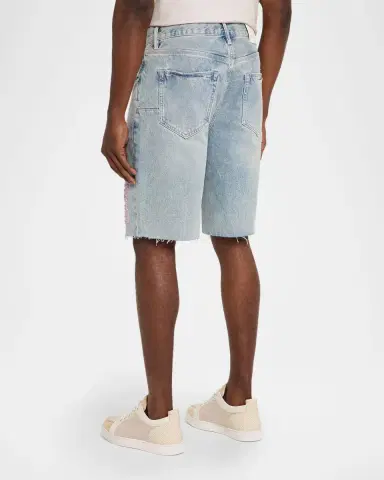 PURPLE Men's Slab Wordmark Relaxed Denim Shorts | Thumbnail 3 PURPLE Men's Slab Wordmark Relaxed Denim Shorts | Thumbnail 3