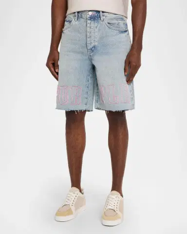 PURPLE Men's Slab Wordmark Relaxed Denim Shorts | Thumbnail 4 PURPLE Men's Slab Wordmark Relaxed Denim Shorts | Thumbnail 4