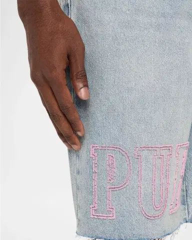 PURPLE Men's Slab Wordmark Relaxed Denim Shorts | Thumbnail 5 PURPLE Men's Slab Wordmark Relaxed Denim Shorts | Thumbnail 5