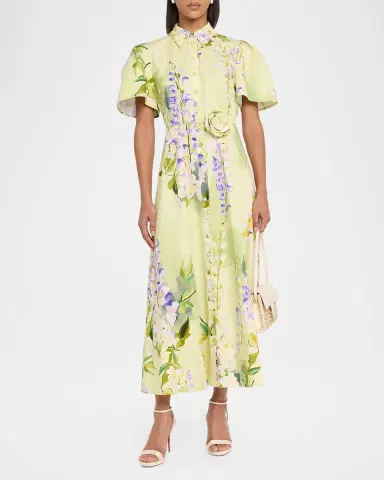 LEO LIN Bianca Floral-Print Cotton Midi Shirtdress | Thumbnail 2 LEO LIN Bianca Floral-Print Cotton Midi Shirtdress | Thumbnail 2