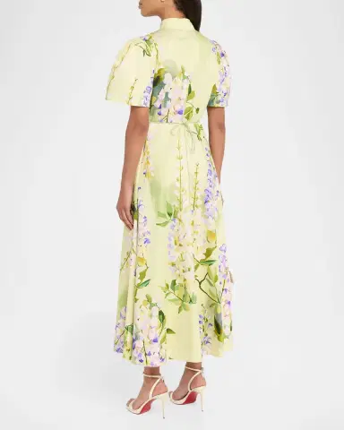LEO LIN Bianca Floral-Print Cotton Midi Shirtdress | Thumbnail 3 LEO LIN Bianca Floral-Print Cotton Midi Shirtdress | Thumbnail 3