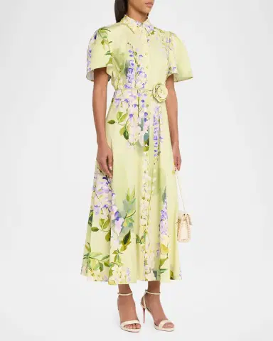 LEO LIN Bianca Floral-Print Cotton Midi Shirtdress | Thumbnail 4 LEO LIN Bianca Floral-Print Cotton Midi Shirtdress | Thumbnail 4