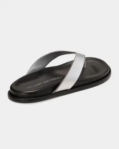 Stuart Weitzman Mary Kate Metallic Leather Thong Sandals | Thumbnail 2 Stuart Weitzman Mary Kate Metallic Leather Thong Sandals | Thumbnail 2