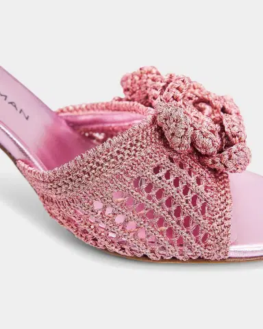 Stuart Weitzman 85mm Lotus Metallic Crochet Slide Sandals | Thumbnail 4 Stuart Weitzman 85mm Lotus Metallic Crochet Slide Sandals | Thumbnail 4