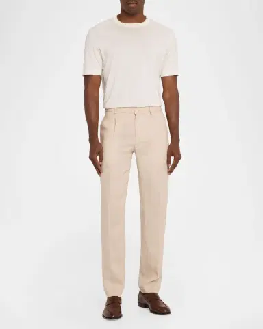 Bugatchi Men's Aerolinen Tailored Fit Pleated Pants | Thumbnail 2 Bugatchi Men's Aerolinen Tailored Fit Pleated Pants | Thumbnail 2