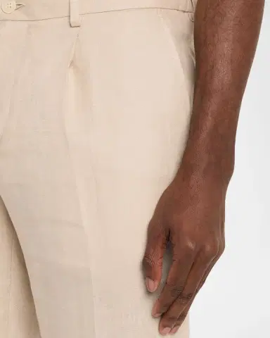 Bugatchi Men's Aerolinen Tailored Fit Pleated Pants | Thumbnail 5 Bugatchi Men's Aerolinen Tailored Fit Pleated Pants | Thumbnail 5