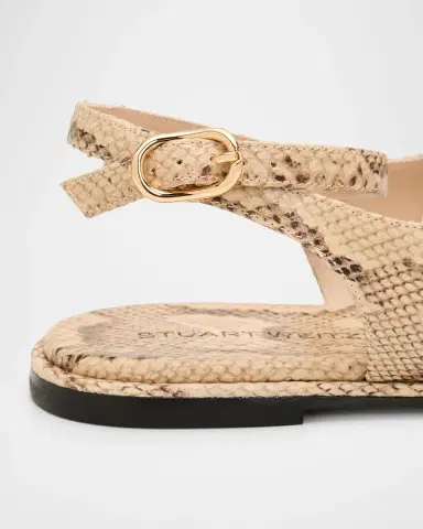 Stuart Weitzman Marley Snake-Embossed Leather Flat Thong Sandals | Thumbnail 4 Stuart Weitzman Marley Snake-Embossed Leather Flat Thong Sandals | Thumbnail 4