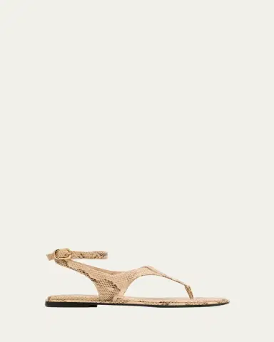 Stuart Weitzman Marley Snake-Embossed Leather Flat Thong Sandals | Thumbnail 6 Stuart Weitzman Marley Snake-Embossed Leather Flat Thong Sandals | Thumbnail 6