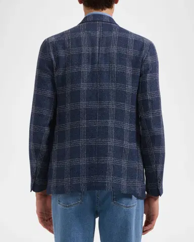 Bugatchi Men's Windowpane Two-Button Blazer | Thumbnail 3 Bugatchi Men's Windowpane Two-Button Blazer | Thumbnail 3