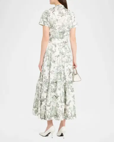 ALICE + OLIVIA Lucy Roll-Sleeve Midi Dress | Thumbnail 3 ALICE + OLIVIA Lucy Roll-Sleeve Midi Dress | Thumbnail 3