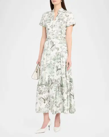 ALICE + OLIVIA Lucy Roll-Sleeve Midi Dress | Thumbnail 4 ALICE + OLIVIA Lucy Roll-Sleeve Midi Dress | Thumbnail 4