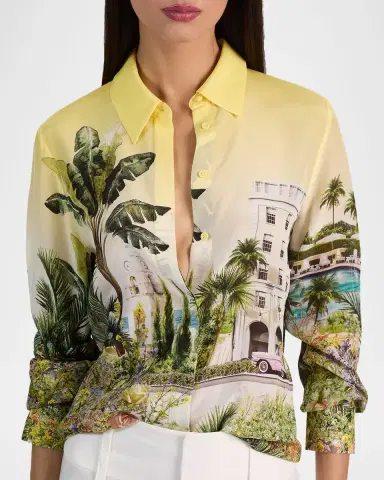ALICE + OLIVIA Pure Paradise Willa Silk Blouse | Thumbnail 5 ALICE + OLIVIA Pure Paradise Willa Silk Blouse | Thumbnail 5