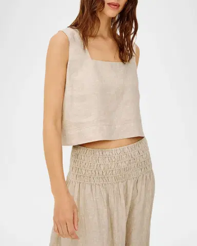 RAILS Akira Square-Neck Linen Crop Top | Thumbnail 4 RAILS Akira Square-Neck Linen Crop Top | Thumbnail 4