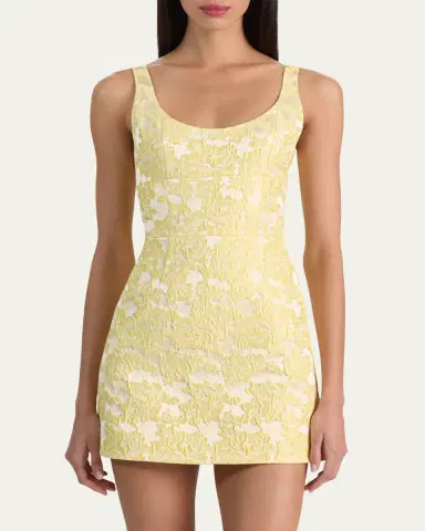 ALICE + OLIVIA Charlotte Floral Jacquard Mini Dress | Thumbnail 3 ALICE + OLIVIA Charlotte Floral Jacquard Mini Dress | Thumbnail 3