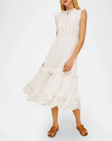 Rails Aubrie Ruffled Eyelet Midi Dress | Thumbnail 6 Rails Aubrie Ruffled Eyelet Midi Dress | Thumbnail 6