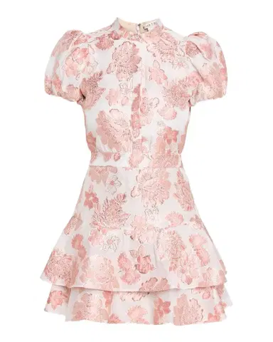 ALICE + OLIVIA Loryn Metallic Floral Puff-Sleeve Mini Dress | Thumbnail 1 ALICE + OLIVIA Loryn Metallic Floral Puff-Sleeve Mini Dress | Thumbnail 1