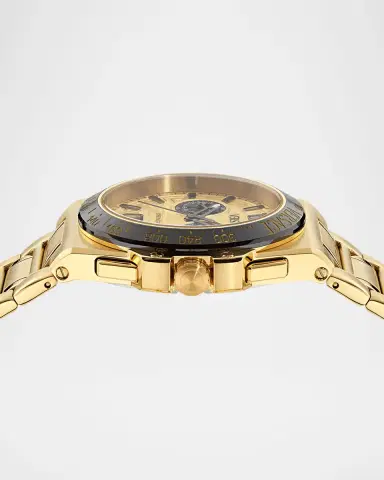 Versace Collection Men's Greca Reaction 43mm Ion Yellow Gold Plated Bracelet Watch | Thumbnail 2 Versace Collection Men's Greca Reaction 43mm Ion Yellow Gold Plated Bracelet Watch | Thumbnail 2