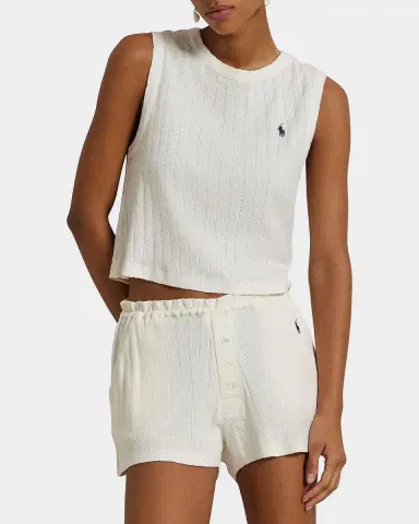 Polo Ralph Lauren Pointelle Cotton Tank & Short Sleep Set | Thumbnail 7 Polo Ralph Lauren Pointelle Cotton Tank & Short Sleep Set | Thumbnail 7