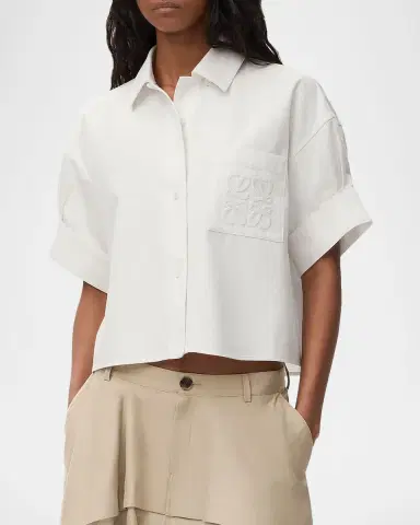 LOEWE x Paula's Ibiza Short-Sleeve Denim Boxy Shirt | Thumbnail 3 LOEWE x Paula's Ibiza Short-Sleeve Denim Boxy Shirt | Thumbnail 3