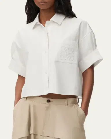 LOEWE x Paula's Ibiza Short-Sleeve Denim Boxy Shirt | Thumbnail 8 LOEWE x Paula's Ibiza Short-Sleeve Denim Boxy Shirt | Thumbnail 8