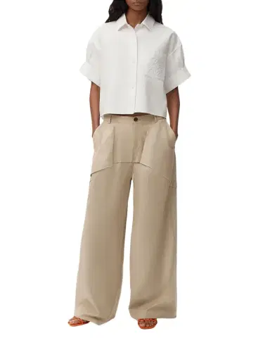 LOEWE x Paula's Ibiza Short-Sleeve Denim Boxy Shirt | Thumbnail 1 LOEWE x Paula's Ibiza Short-Sleeve Denim Boxy Shirt | Thumbnail 1