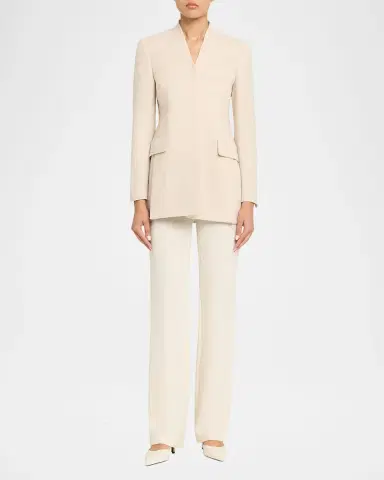 Akris Alvar Linen-Wool Double-Face Cardigan Jacket | Thumbnail 2 Akris Alvar Linen-Wool Double-Face Cardigan Jacket | Thumbnail 2