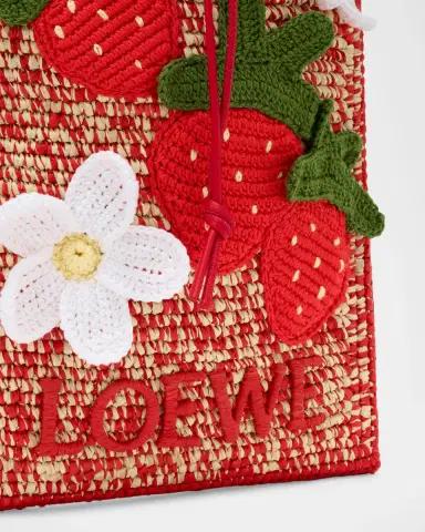 Loewe x Paula's Ibiza Strawberry Applique Raffia Pouch Bag | Thumbnail 5 Loewe x Paula's Ibiza Strawberry Applique Raffia Pouch Bag | Thumbnail 5
