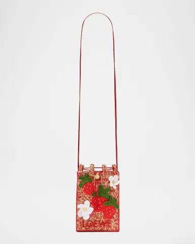 Loewe x Paula's Ibiza Strawberry Applique Raffia Pouch Bag | Thumbnail 6 Loewe x Paula's Ibiza Strawberry Applique Raffia Pouch Bag | Thumbnail 6
