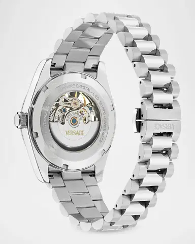 Versace Collection Men's Millenyium 40mm Skeleton Stainless Steel Bracelet Watch | Thumbnail 3 Versace Collection Men's Millenyium 40mm Skeleton Stainless Steel Bracelet Watch | Thumbnail 3
