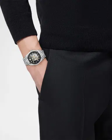 Versace Collection Men's Millenyium 40mm Skeleton Stainless Steel Bracelet Watch | Thumbnail 4 Versace Collection Men's Millenyium 40mm Skeleton Stainless Steel Bracelet Watch | Thumbnail 4