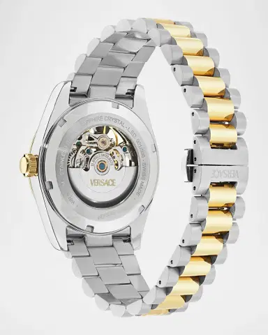 Versace Collection Men's Millenyium 40mm Skeleton Two-Tone Bracelet Watch | Thumbnail 3 Versace Collection Men's Millenyium 40mm Skeleton Two-Tone Bracelet Watch | Thumbnail 3