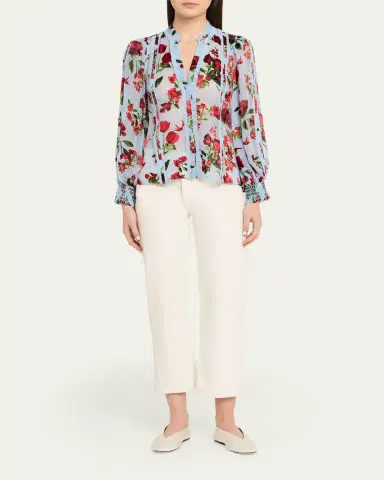 Alice + Olivia Arlette Floral Lace-Trim Blouse | Thumbnail 2 Alice + Olivia Arlette Floral Lace-Trim Blouse | Thumbnail 2