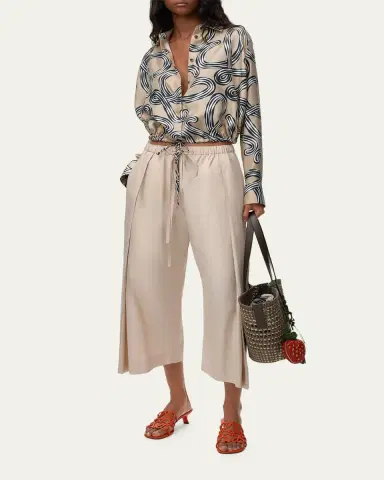 Loewe x Paula's Ibiza Pleated Wide-Leg Crop Drawstring Pants | Thumbnail 6 Loewe x Paula's Ibiza Pleated Wide-Leg Crop Drawstring Pants | Thumbnail 6