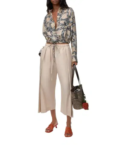 Loewe x Paula's Ibiza Pleated Wide-Leg Crop Drawstring Pants | Thumbnail 1 Loewe x Paula's Ibiza Pleated Wide-Leg Crop Drawstring Pants | Thumbnail 1