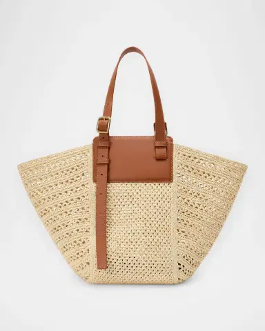 Loewe x Paula's Ibiza Medium Hammock Cabas Bag in Raffia and Calfskin | Thumbnail 3 Loewe x Paula's Ibiza Medium Hammock Cabas Bag in Raffia and Calfskin | Thumbnail 3