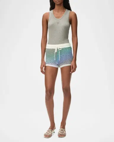 LOEWE x Paula's Ibiza Stretch Cotton Striped Knit Shorts | Thumbnail 2 LOEWE x Paula's Ibiza Stretch Cotton Striped Knit Shorts | Thumbnail 2