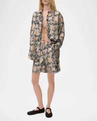 LOEWE x Paula's Ibiza Relaxed Silk Shorts | Thumbnail 2 LOEWE x Paula's Ibiza Relaxed Silk Shorts | Thumbnail 2