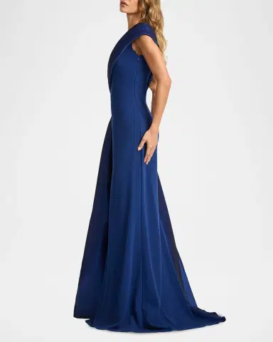 Tadashi Shoji One-Shoulder Draped Crepe Gown | Thumbnail 5 Tadashi Shoji One-Shoulder Draped Crepe Gown | Thumbnail 5