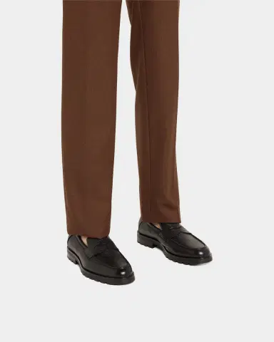 Santoni Men's Rock Deerskin Lug-Sole Penny Loafers | Thumbnail 2 Santoni Men's Rock Deerskin Lug-Sole Penny Loafers | Thumbnail 2