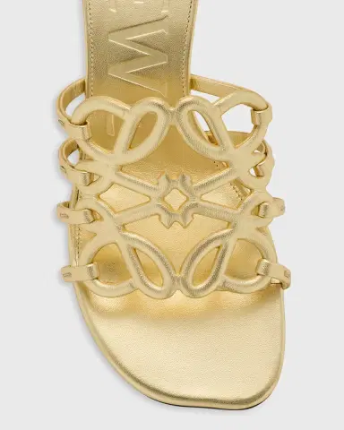 Loewe x Paula 's Ibiza 45mm Petal Anagram Metallic Leather Mule Sandals | Thumbnail 2 Loewe x Paula 's Ibiza 45mm Petal Anagram Metallic Leather Mule Sandals | Thumbnail 2
