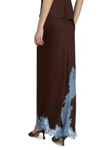 A.L.C. Women's Olivia Contrast Lace-Trim Maxi Skirt - Ganache French Blue - Size XL | Thumbnail 5 A.L.C. Women's Olivia Contrast Lace-Trim Maxi Skirt - Ganache French Blue - Size XL | Thumbnail 5